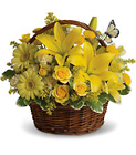 Basket Full of Wishes - All Yellow Basket from Olney's Flowers of Rome in Rome, NY